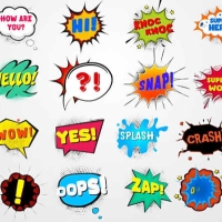 AE模板短视频卡通动漫综艺花字对话框气泡文字标题动画26组